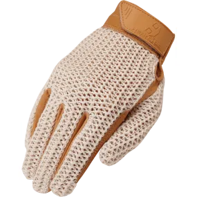 Heritage Crochet Riding Glove-Tan