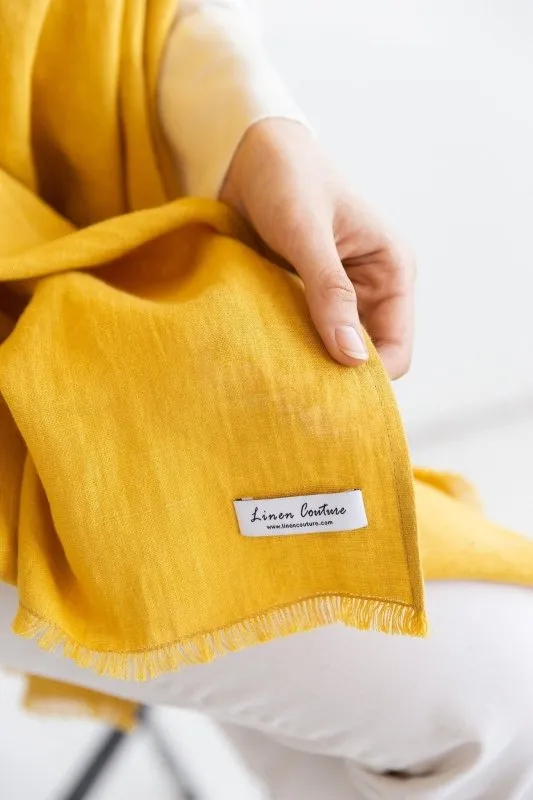 Honey linen scarf