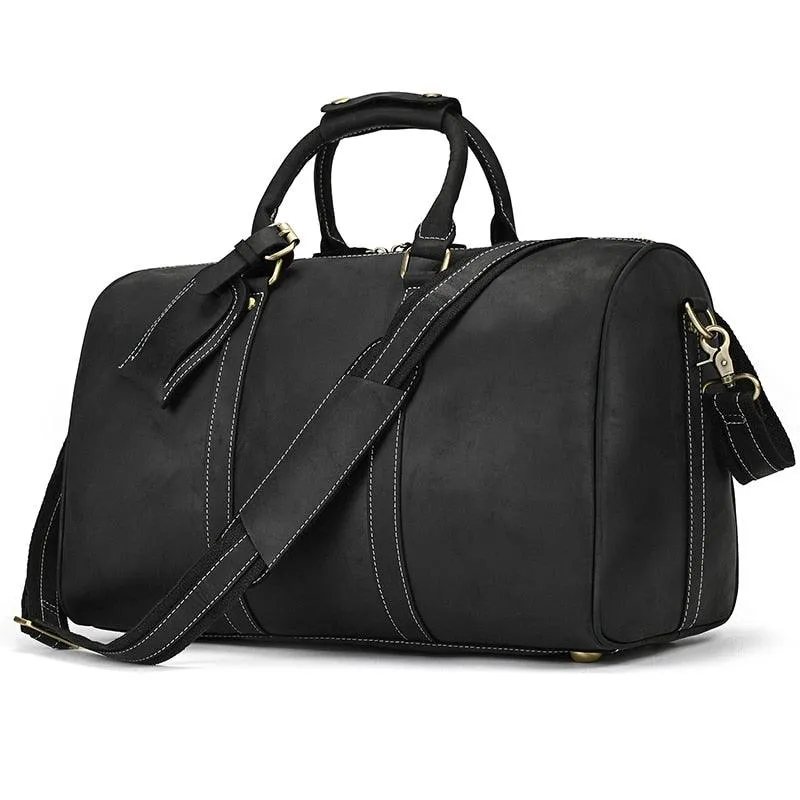 Hot Leather Travel Bag Vintage Leather Duffle Bag With