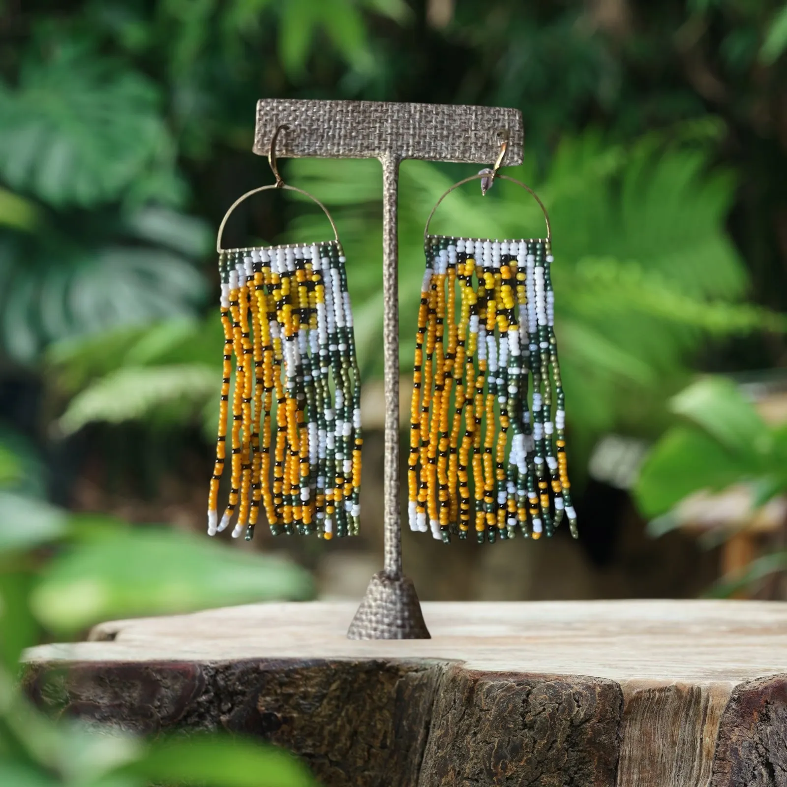 Jaguar Beaded Earrings