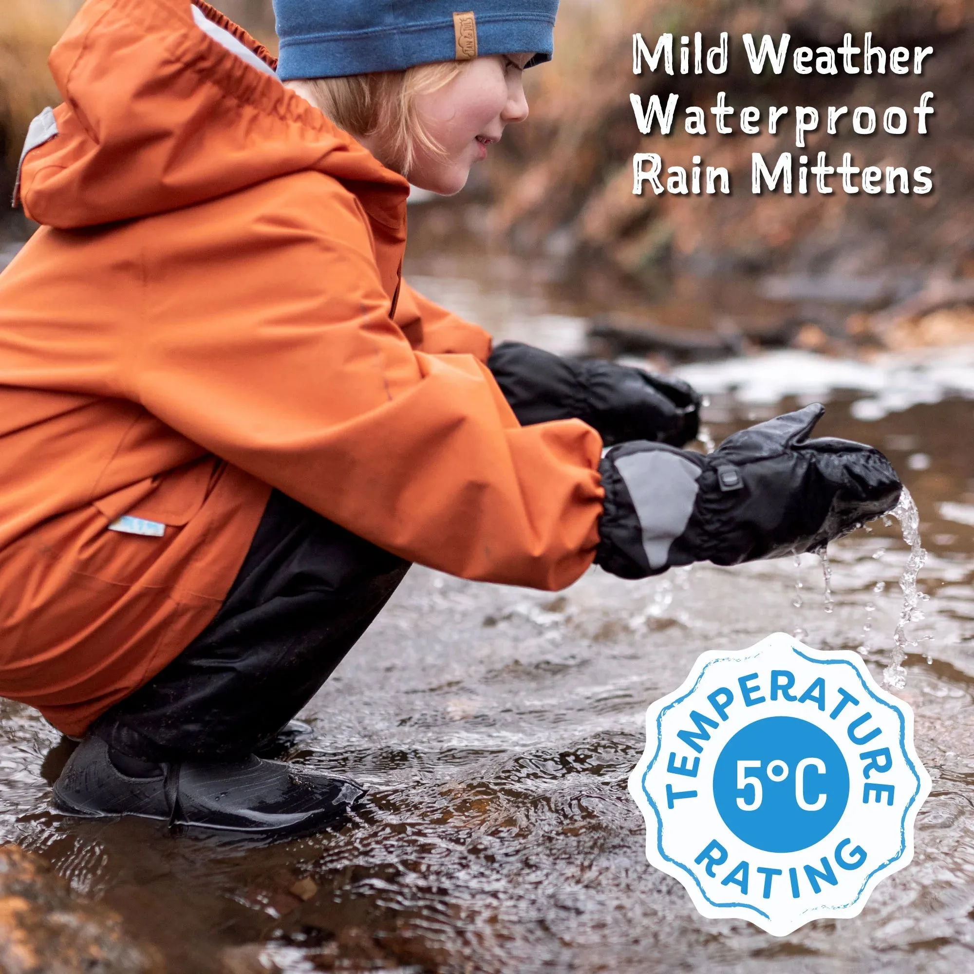 Jan & Jul Waterproof Rain Mittens - Black