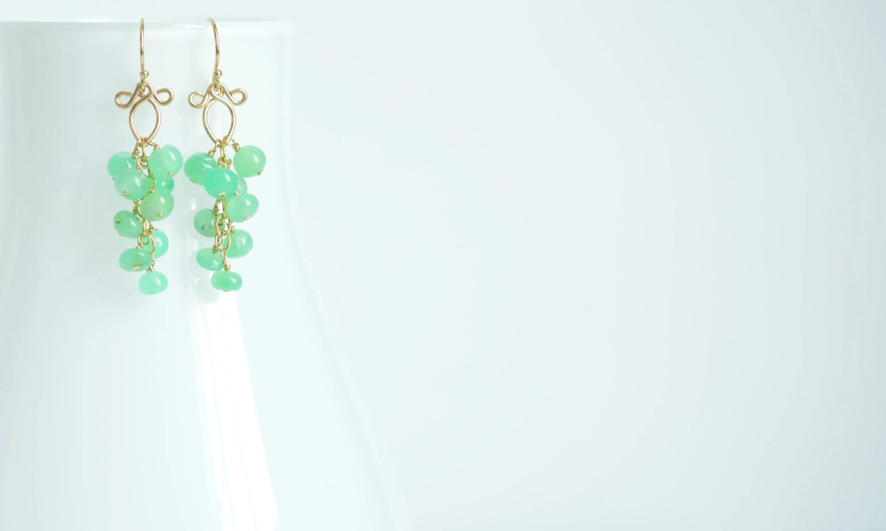 Leyla - Chrysoprase, 14k Gold Filled Earrings