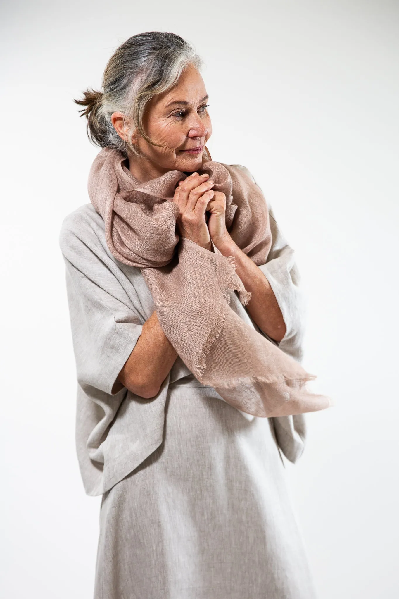 Linen Gauze Scarf | Cappuccino