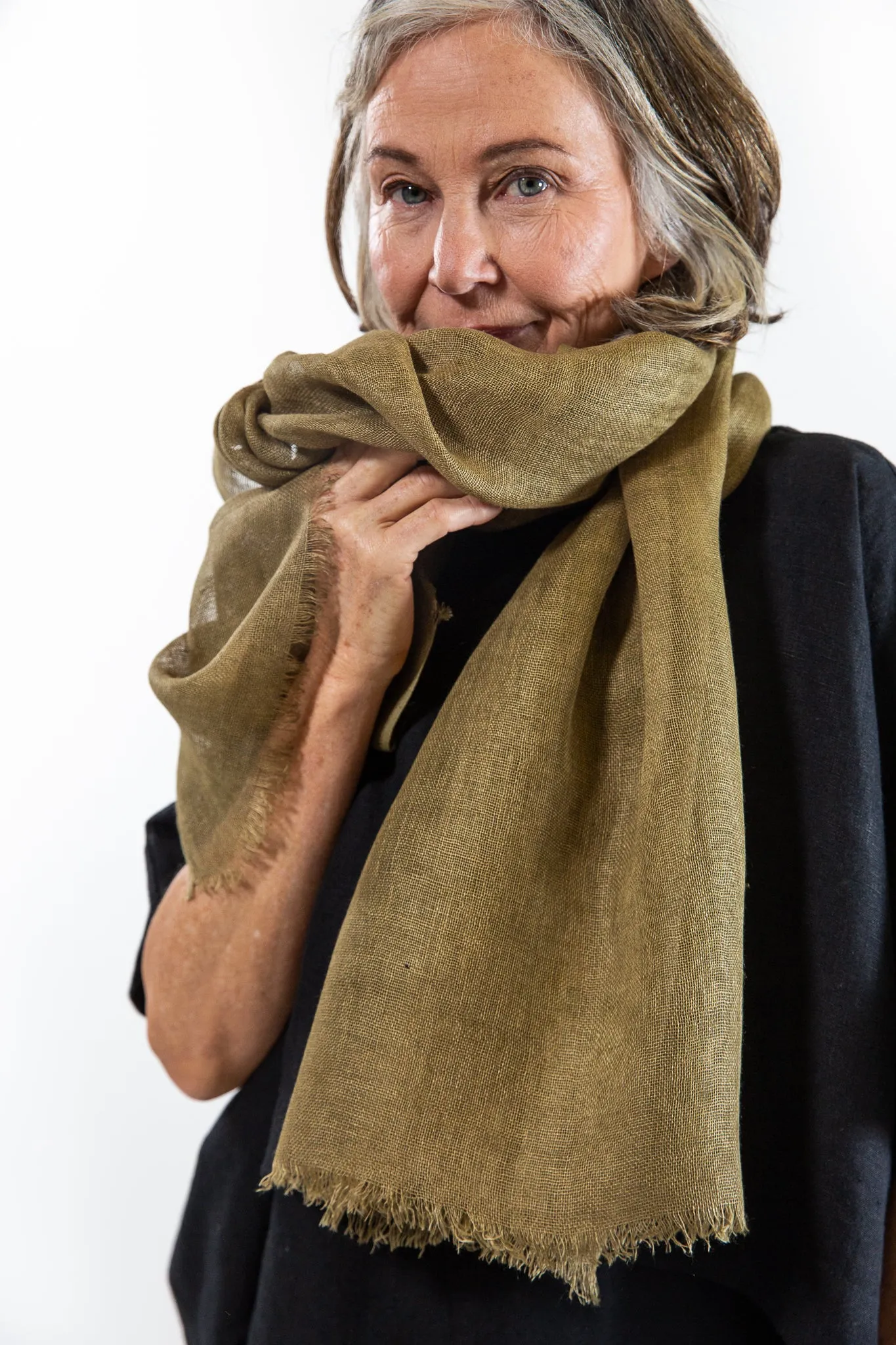 Linen Gauze Scarf | Dried Herb