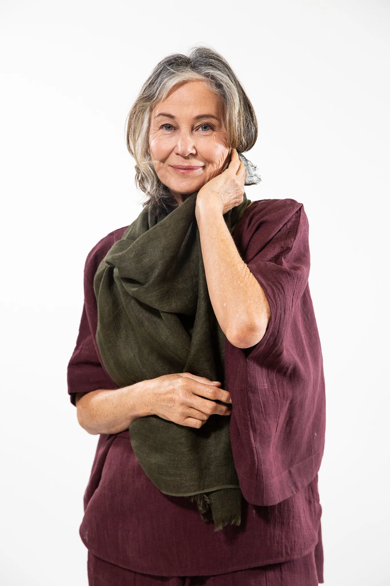 Linen Gauze Scarf | Forest