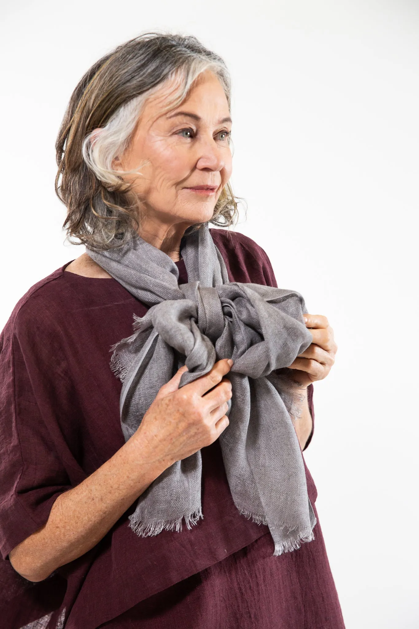 Linen Gauze Scarf | Slate