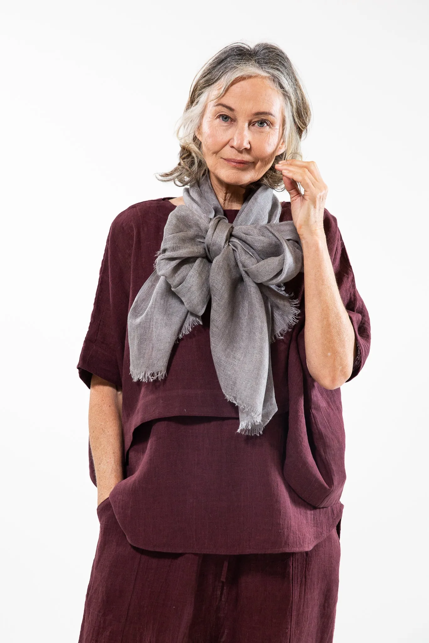 Linen Gauze Scarf | Slate