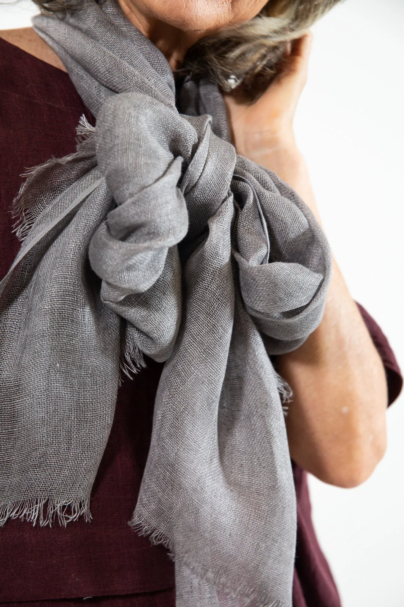 Linen Gauze Scarf | Slate