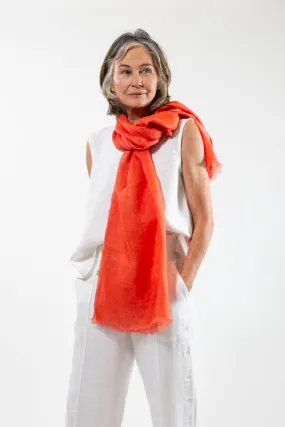 Linen Gauze Scarf | Vermilion