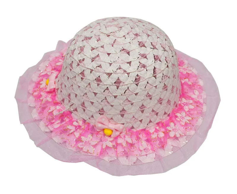 Little Girls Straw Hat-Bow Ties