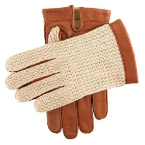 Men’s Crochet-Back Lined Imitation Peccary Leather Driving Gloves