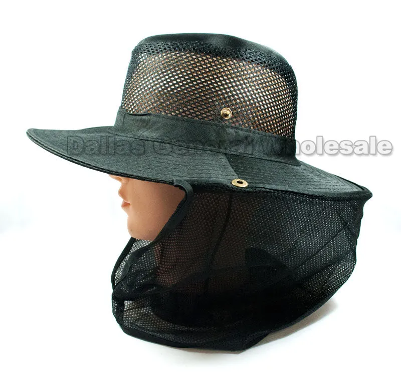 Mesh Bucket Hats with Vented Neck Cover Wholesale