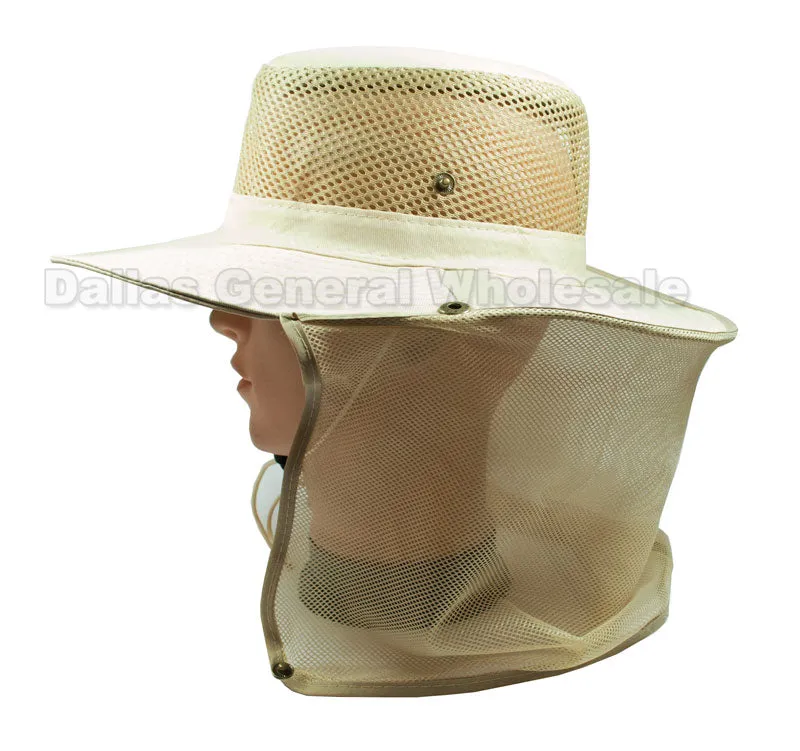 Mesh Bucket Hats with Vented Neck Cover Wholesale