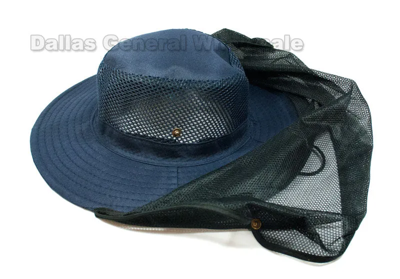 Mesh Bucket Hats with Vented Neck Cover Wholesale