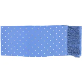 Michelsons of London Narrow Polka Dot Silk Scarf - Ice Blue