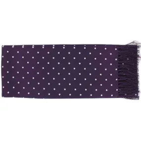 Michelsons of London Narrow Polka Dot Silk Scarf - Purple