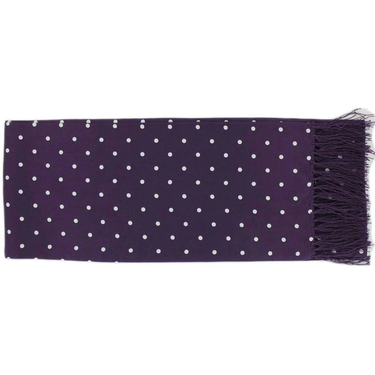 Michelsons of London Narrow Polka Dot Silk Scarf - Purple