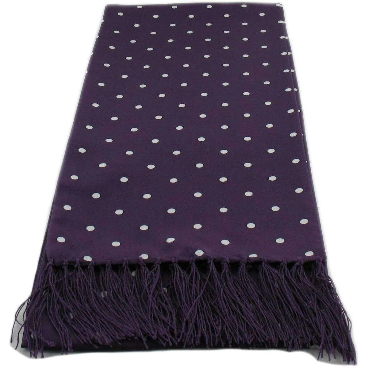 Michelsons of London Narrow Polka Dot Silk Scarf - Purple