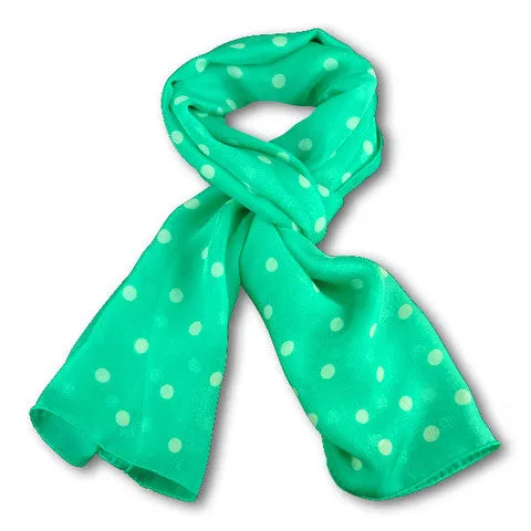 MINT POLKA DOT SCARF - 67x26"