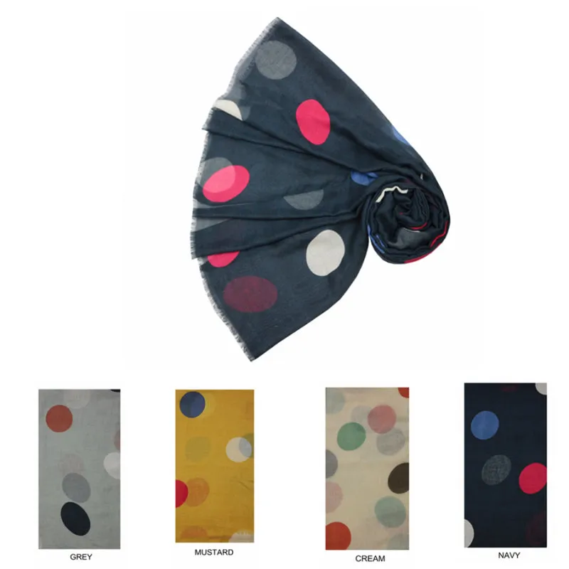 MULTICOLOURED POLKA DOT SCARF