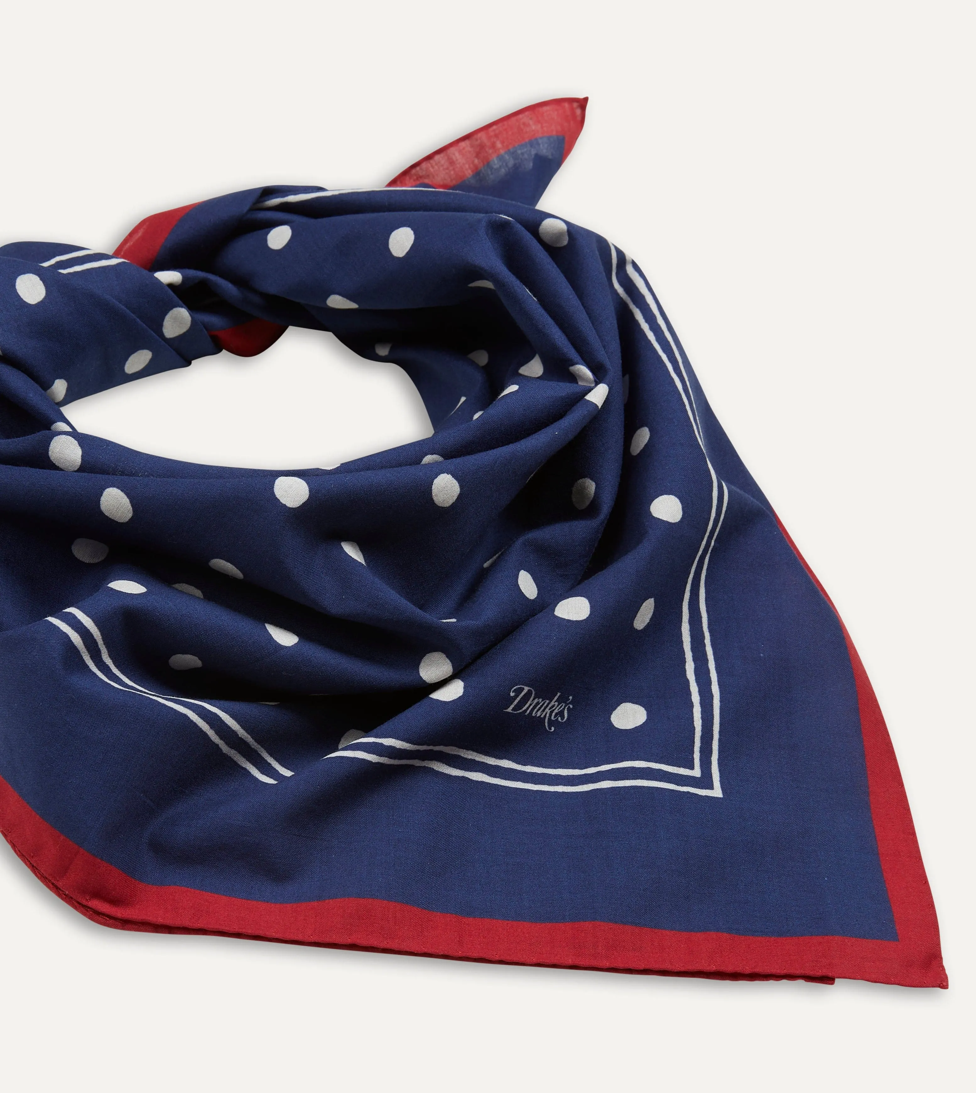 Navy Polka Dot Print Bandana