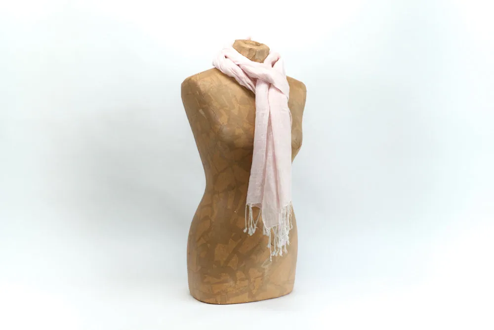 Pink Linen Scarf