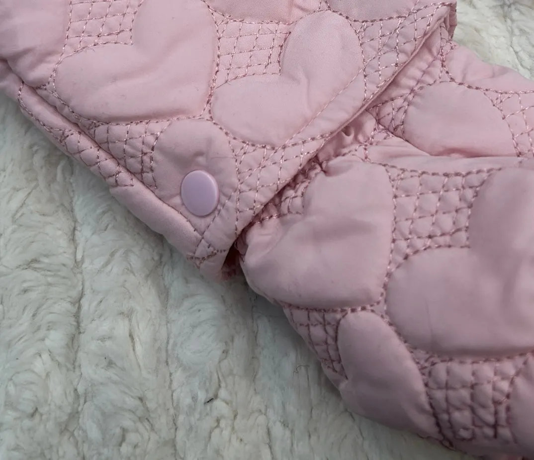 Pink quilted heart snowsuit