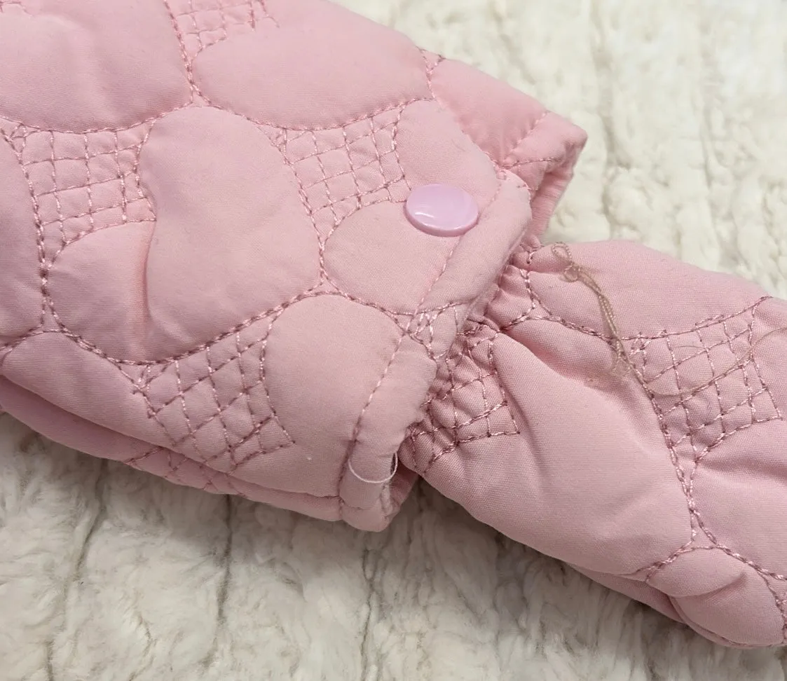 Pink quilted heart snowsuit