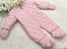 Pink quilted heart snowsuit