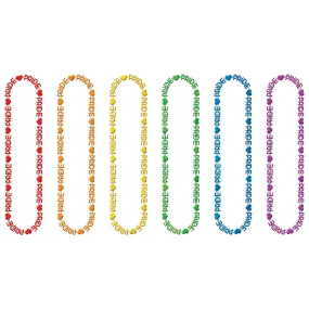 Pride Word Beads Necklaces Assorted, 6 Count