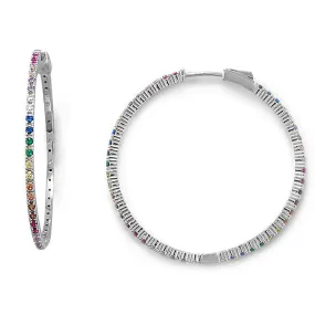 Rainbow Sparkle Hoop Earrings