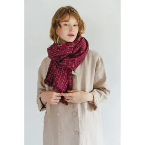 Red Linen Scarf