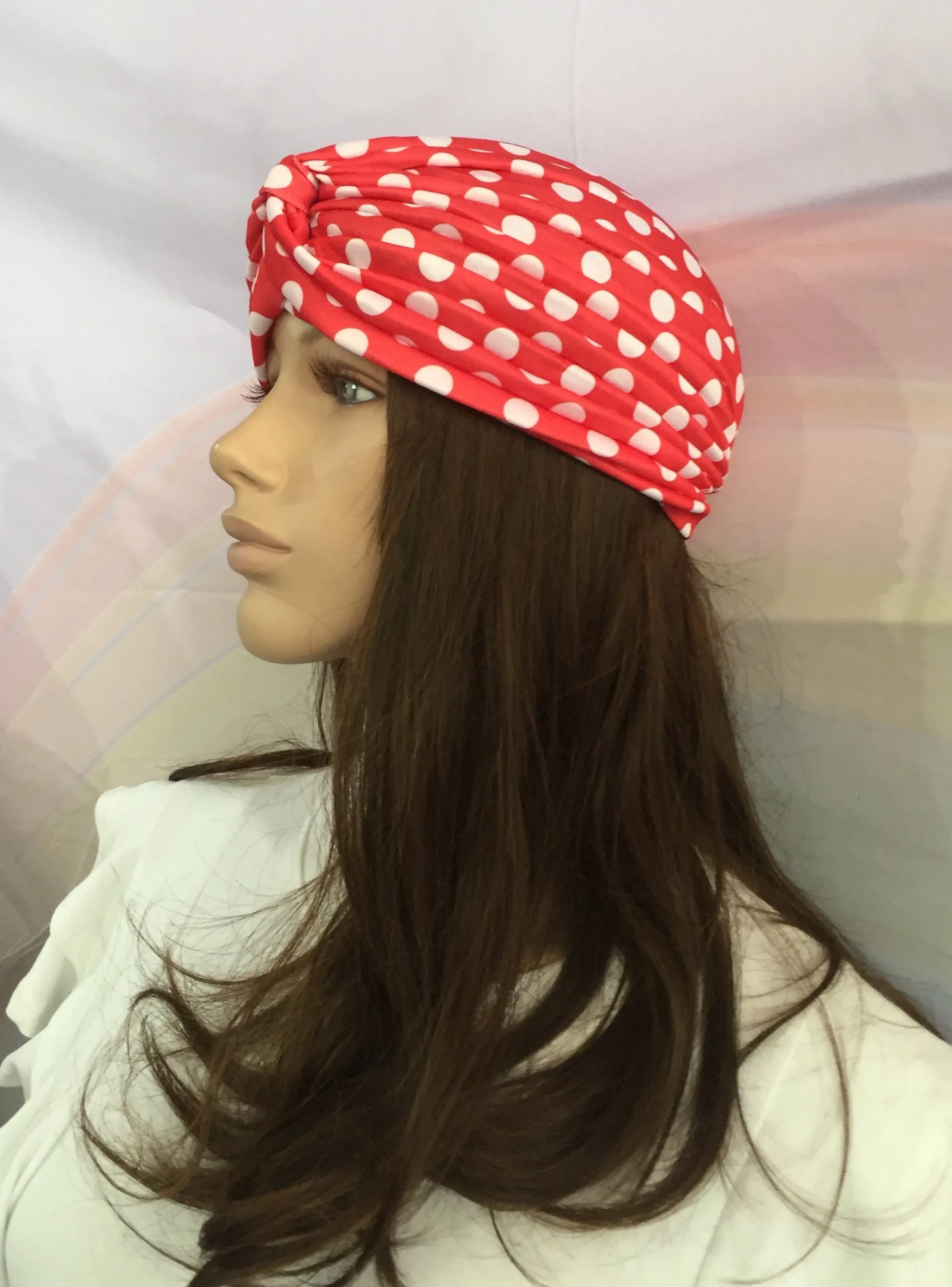 Red Polka Dot Turban