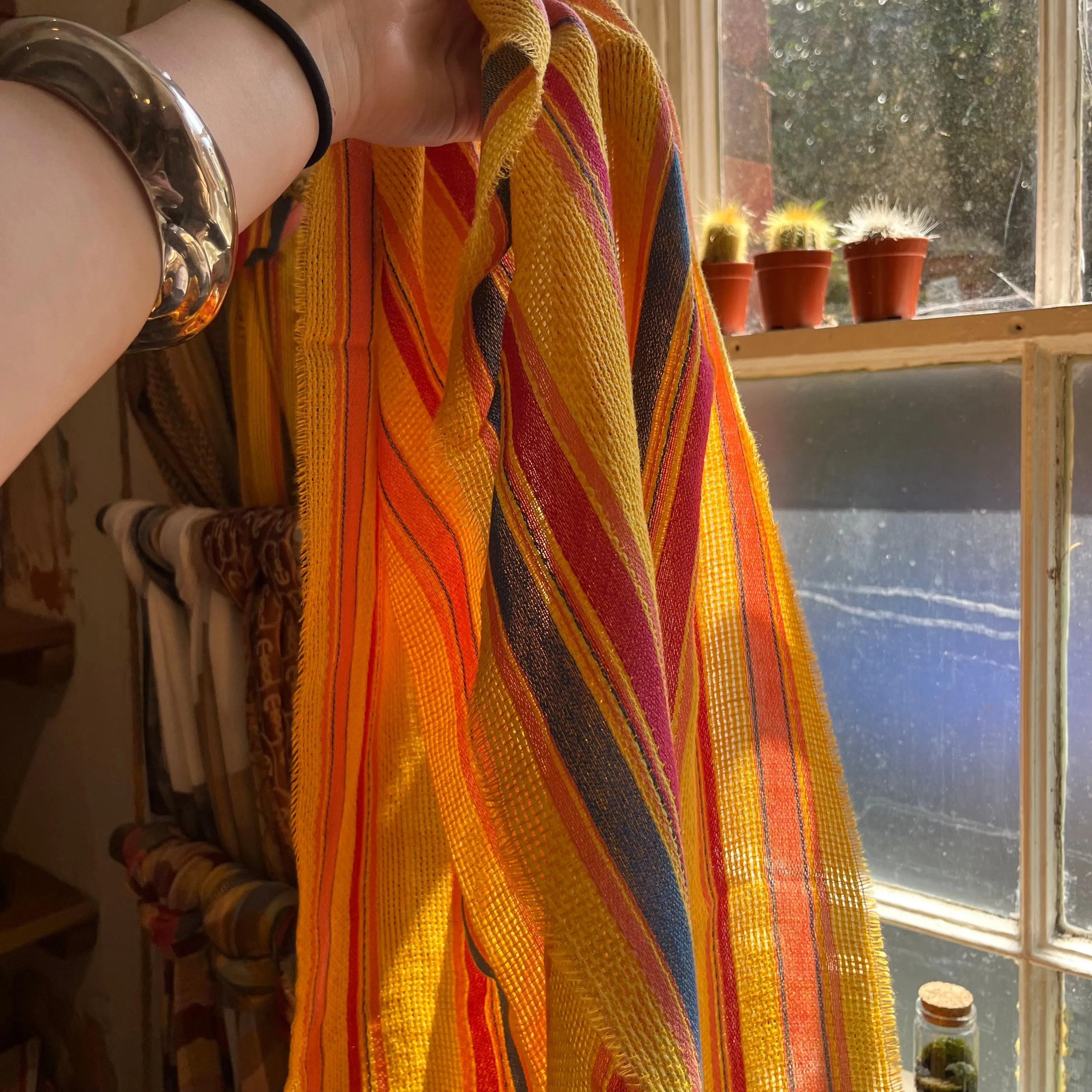 Regent - Lightweight Scarf - Stripe - Yellow/Pink/Navy/Orange