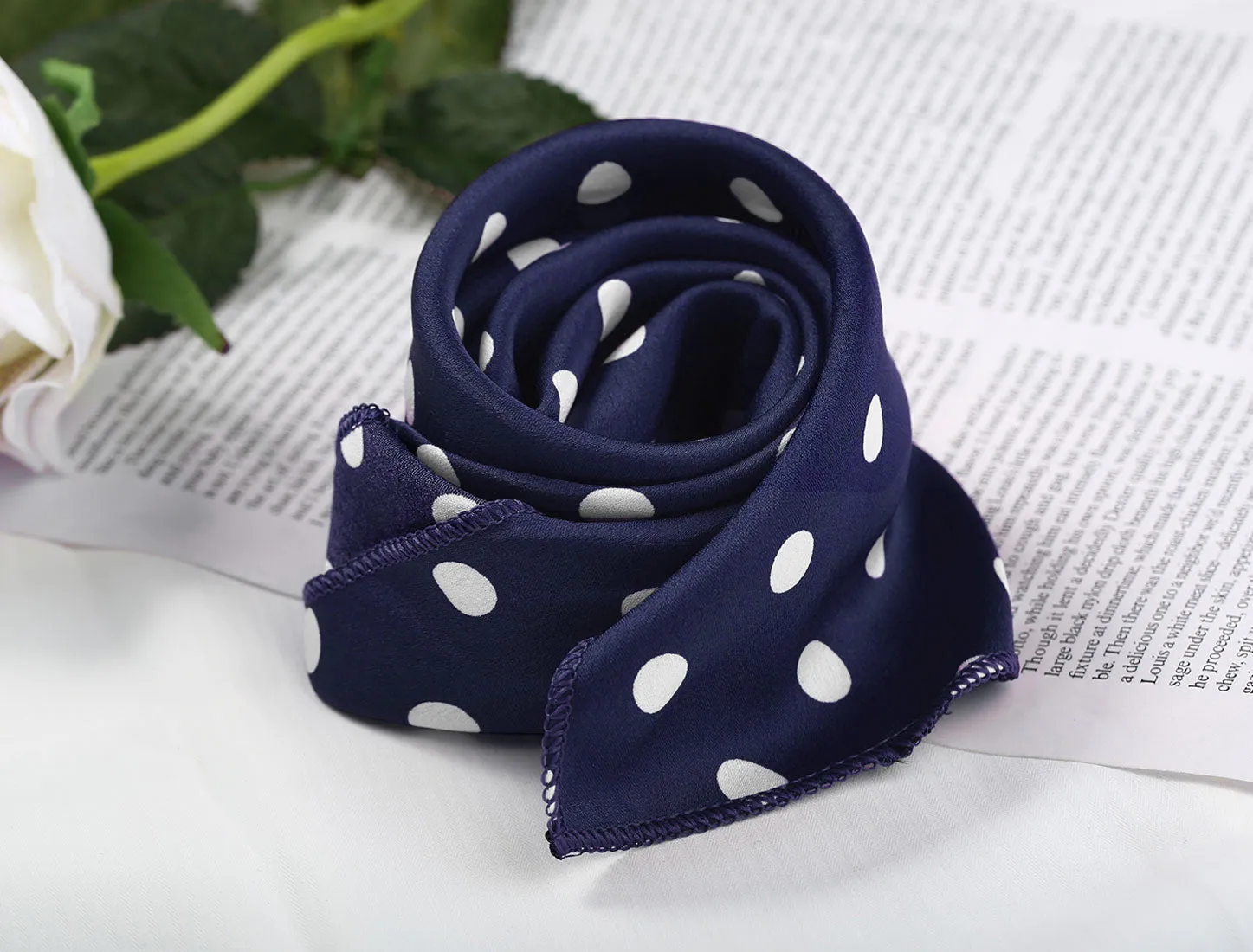 Retro Polka Dots Square Scarf Head Neck Scarves Kerchief Neckerchief