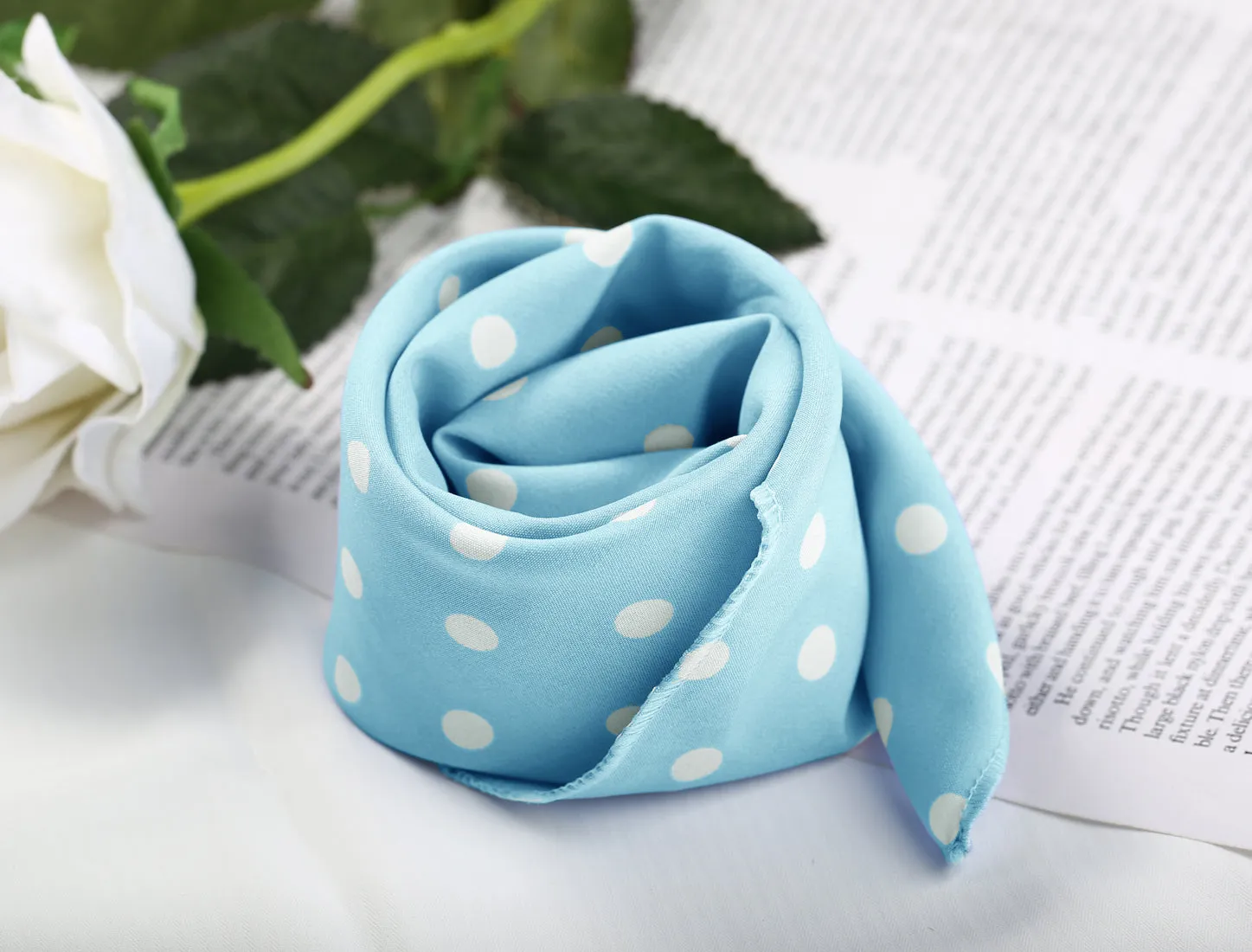 Retro Polka Dots Square Scarf Head Neck Scarves Kerchief Neckerchief