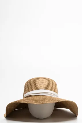 Ribbon Floppy Sun Hat Brown