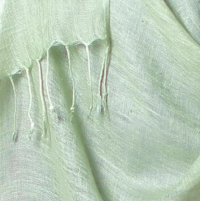 Sheer Moss Green Linen Shawl