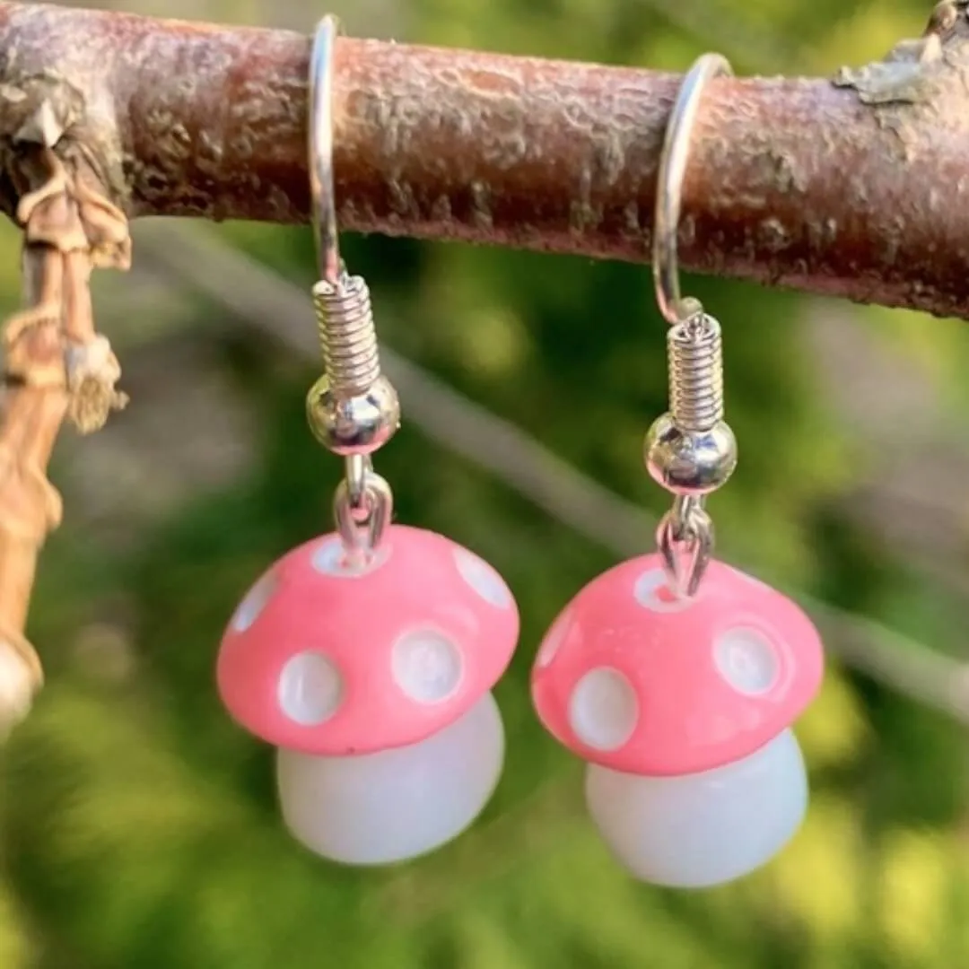 Small Colorful Mushroom Earrings