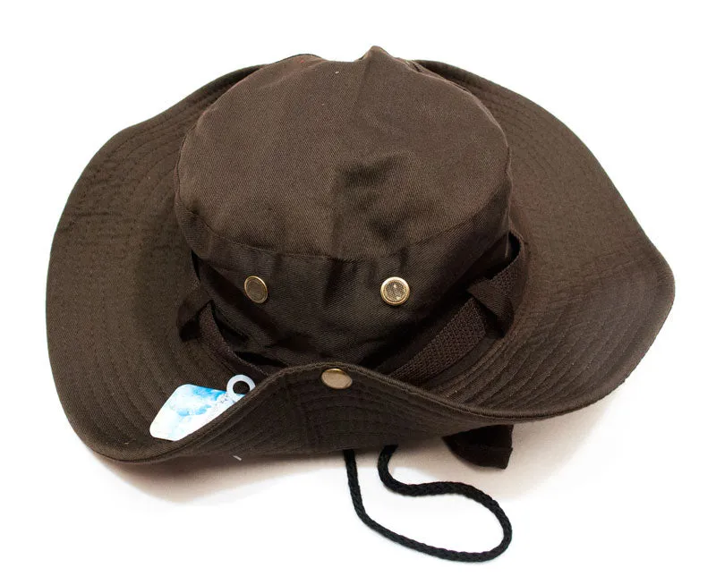 Solid Color Bucket Hat with Flap Neck Cover