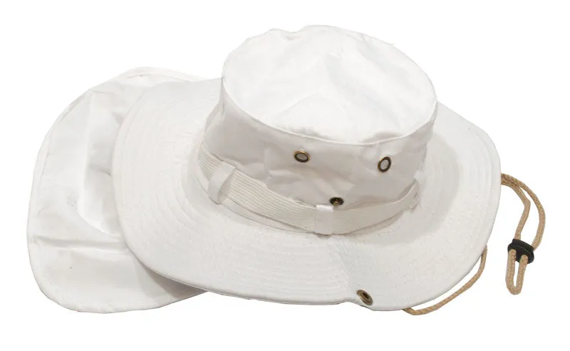 Solid Color Bucket Hat with Flap Neck Cover