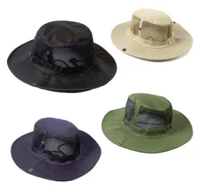 Solid Color Mesh Boonie Hats