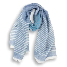 Striped Linen Woven Scarf