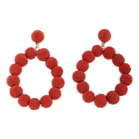 Terracotta Bead Wrap Earrings