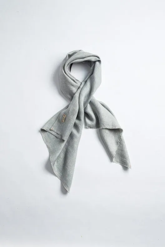 The STABLE Irish Linen Scarf - Dove Grey Great Herringbone