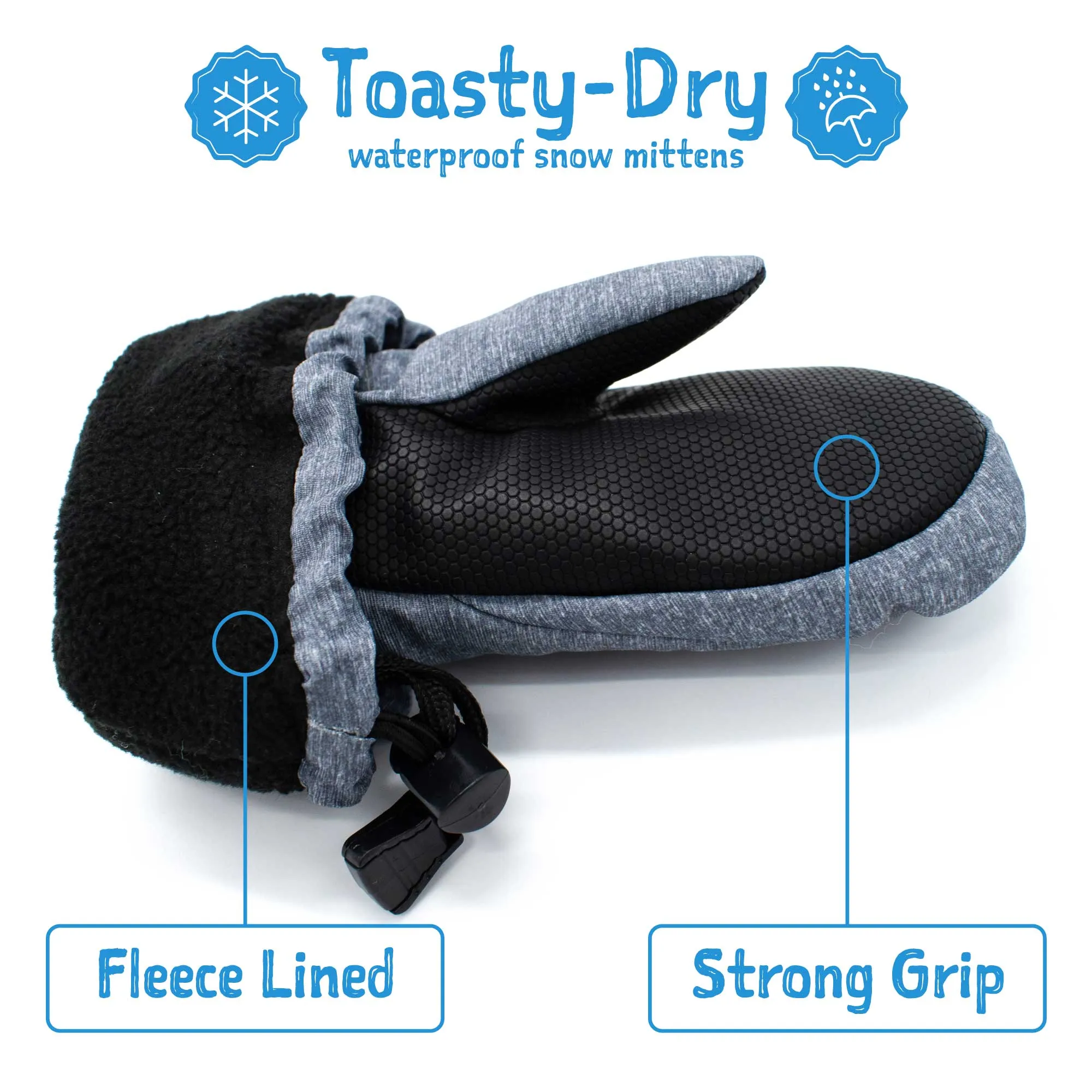 Toasty-Dry Waterproof Snow Mitten: Neon Peaks