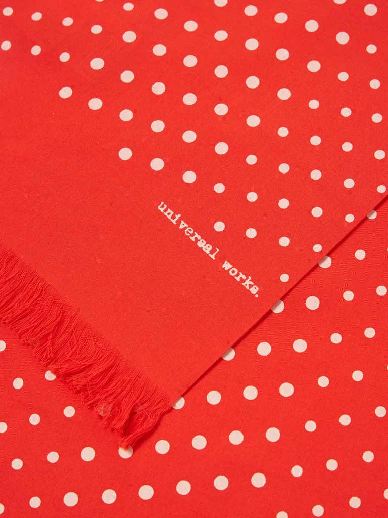 Universal Works Short Dot Print Scarf in Orange