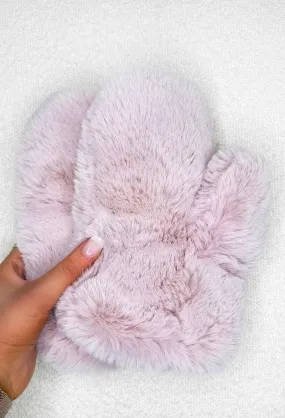 Warms My Heart Pink Faux Fur Mittens Limited Edition