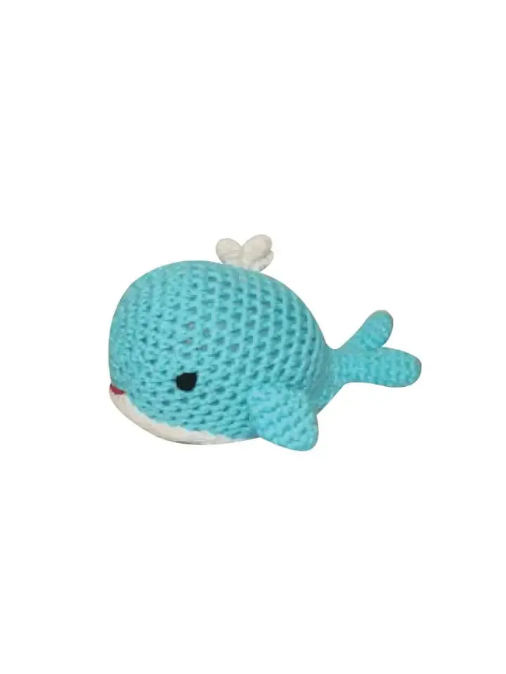 Whale Crochet Rattle 4"