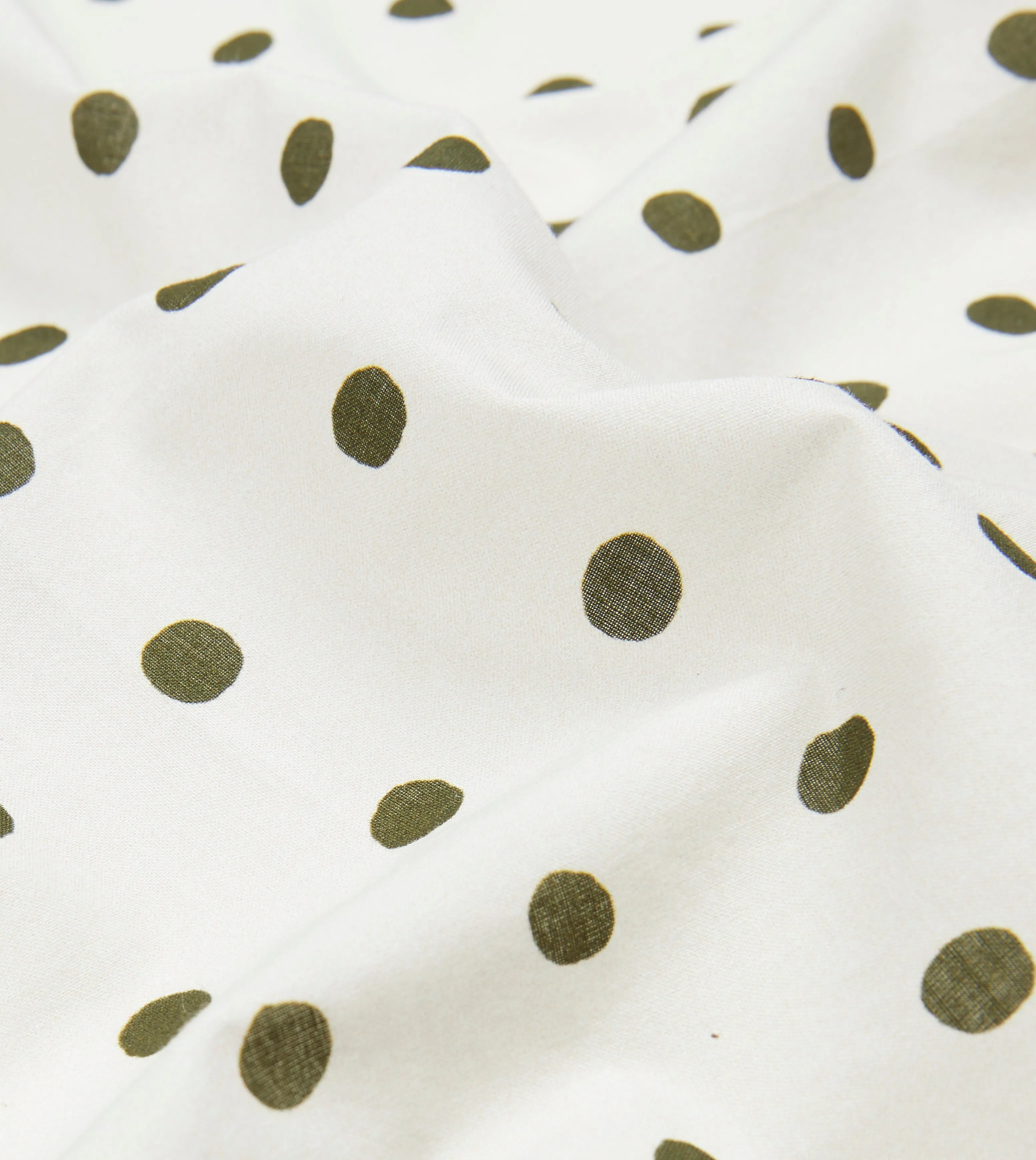 White and Green Polka Dot Print Bandana